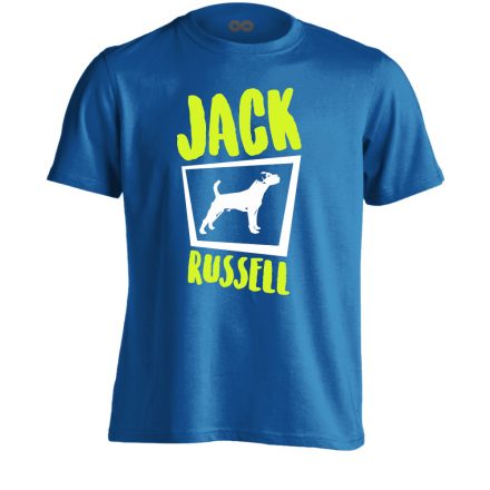 Dzsekk jack russelles férfi póló (kék)