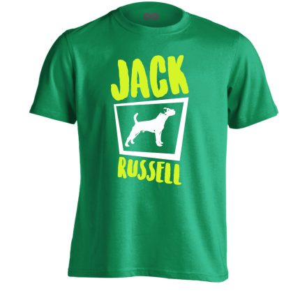 Dzsekk jack russelles férfi póló (zöld)