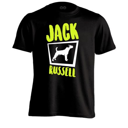 Dzsekk jack russelles férfi póló (fekete)