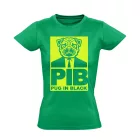 PugInBlack mopszos női póló (zöld)