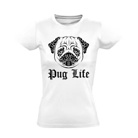 PugLife mopszos női póló (fehér)