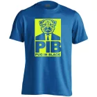 PugInBlack mopszos férfi póló (kék)