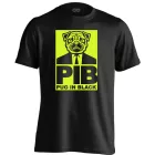 PugInBlack mopszos férfi póló (fekete)
