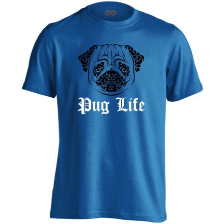 PugLife mopszos férfi póló (kék)