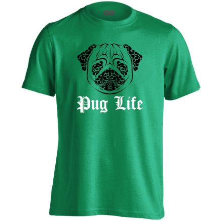 PugLife mopszos férfi póló (zöld)