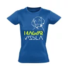 Hungarikum magyar vizslás női póló (kék)
