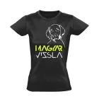 Hungarikum magyar vizslás női póló (fekete)