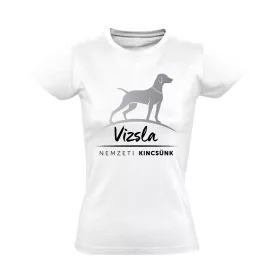 Kincsünk magyar vizslás női póló (fehér)