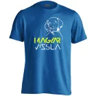Hungarikum magyar vizslás férfi póló (kék)