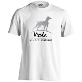 Kincsünk magyar vizslás férfi póló (fehér)