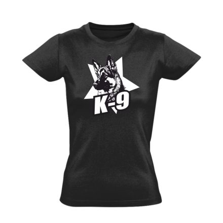 K-9 kutyás női póló (fekete)