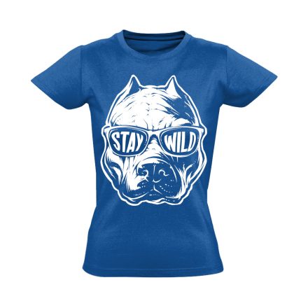 StayWild pitbullos női póló (kék)