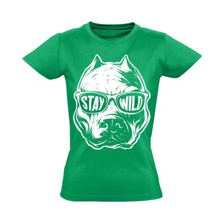 StayWild pitbullos női póló (zöld)
