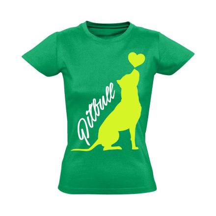 CsakSzeretniLehet pitbullos női póló (zöld)