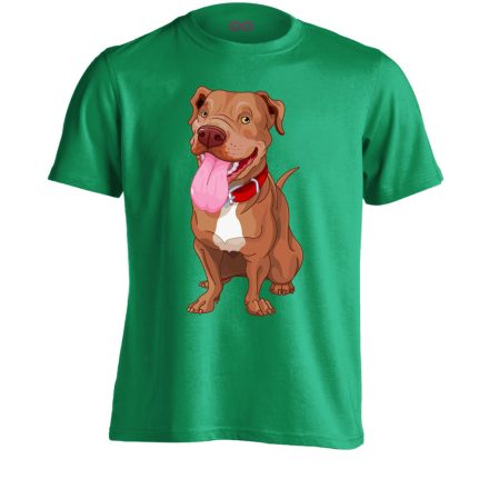 TündérBull pitbullos férfi póló (zöld)