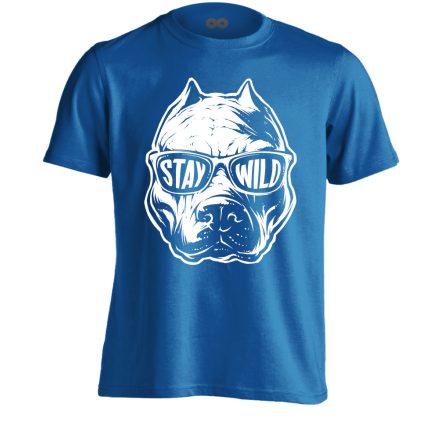 StayWild pitbullos férfi póló (kék)