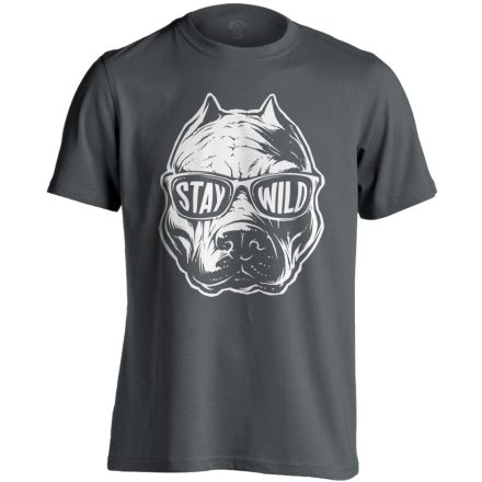 StayWild pitbullos férfi póló (szénszürke)