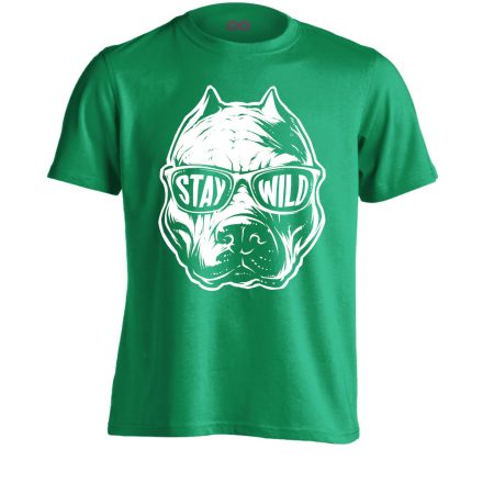 StayWild pitbullos férfi póló (zöld)