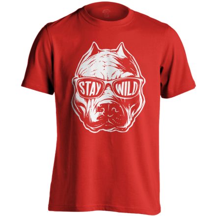 StayWild pitbullos férfi póló (piros)