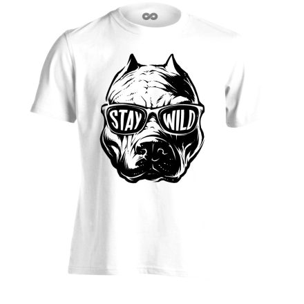 StayWild pitbullos férfi póló (fehér)