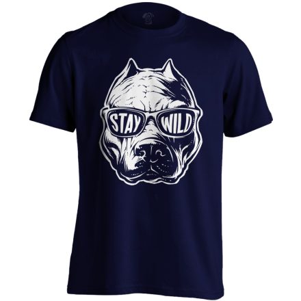 StayWild pitbullos férfi póló (tengerészkék)