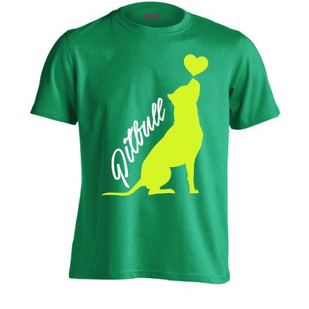 CsakSzeretniLehet pitbullos férfi póló (zöld)