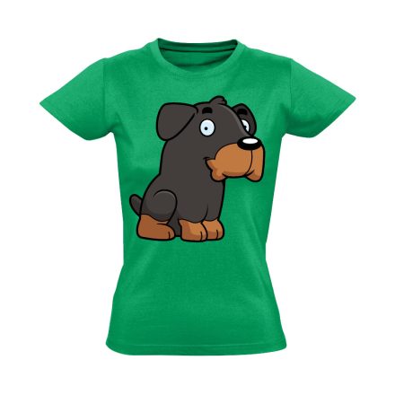Cukkancs rottweileres női póló (zöld)