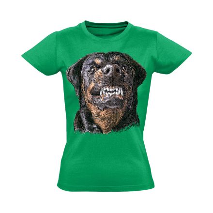 BelépésMegtagadva rottweileres női póló (zöld)