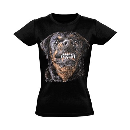 BelépésMegtagadva rottweileres női póló (fekete)