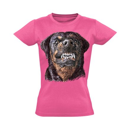 BelépésMegtagadva rottweileres női póló (rózsaszín)