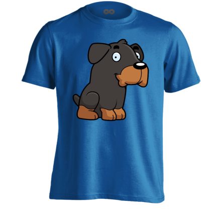 Cukkancs rottweileres férfi póló (kék)