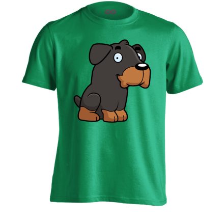 Cukkancs rottweileres férfi póló (zöld)