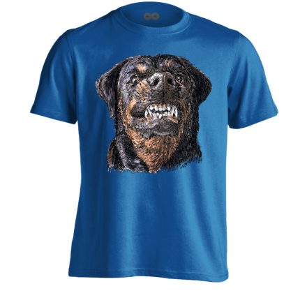 BelépésMegtagadva rottweileres férfi póló (kék)