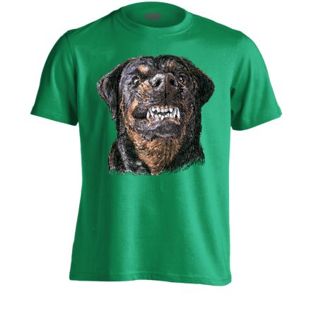 BelépésMegtagadva rottweileres férfi póló (zöld)