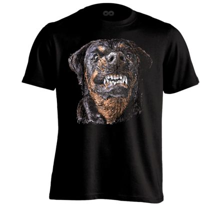BelépésMegtagadva rottweileres férfi póló (fekete)