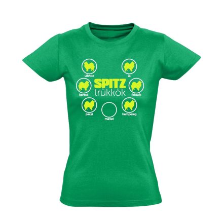 TrükkTár spitz-es női póló (zöld)