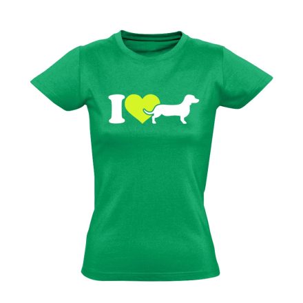 TacsiLáv tacskós női póló (zöld)