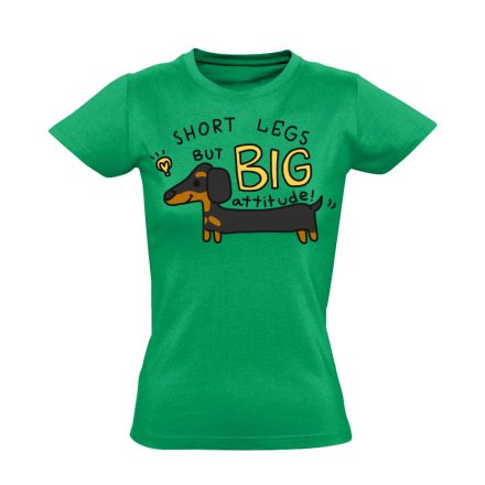 BigAttitude tacskós női póló (zöld)