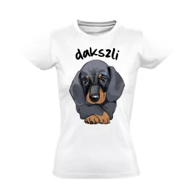 Dakszli tacskós női póló (fehér)