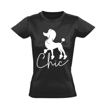 Chic uszkáros női póló (fekete)