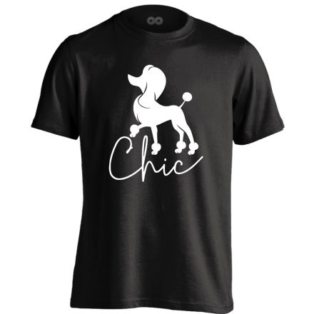 Chic uszkáros férfi póló (fekete)