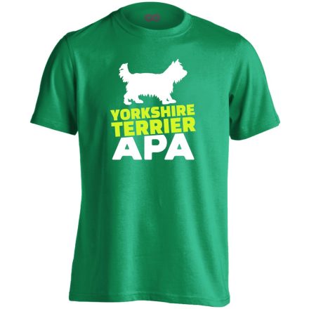 YorkieApa yorkshire terrieres férfi póló (zöld)