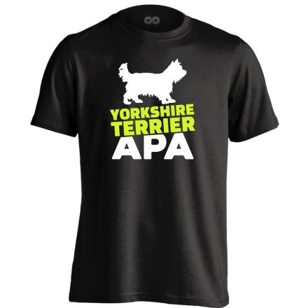 YorkieApa yorkshire terrieres férfi póló (fekete)