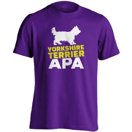YorkieApa yorkshire terrieres férfi póló (lila)