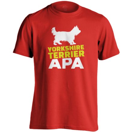 YorkieApa yorkshire terrieres férfi póló (piros)