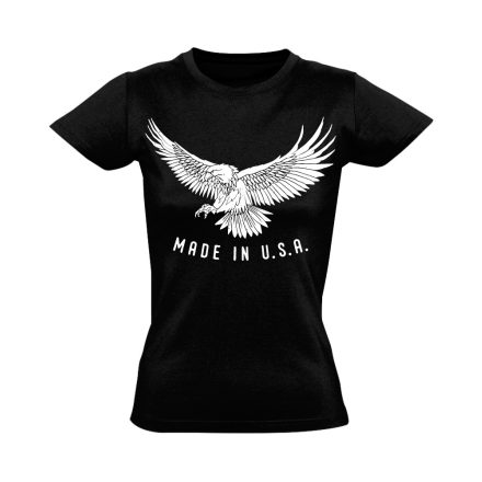 Sas "made in" USA női póló (fekete)