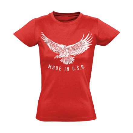 Sas "made in" USA női póló (piros)