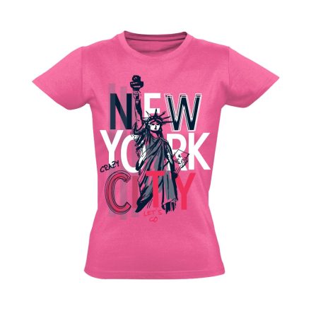 New York "tus" USA női póló (rózsaszín)