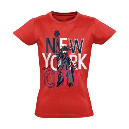 New York "tus" USA női póló (piros)