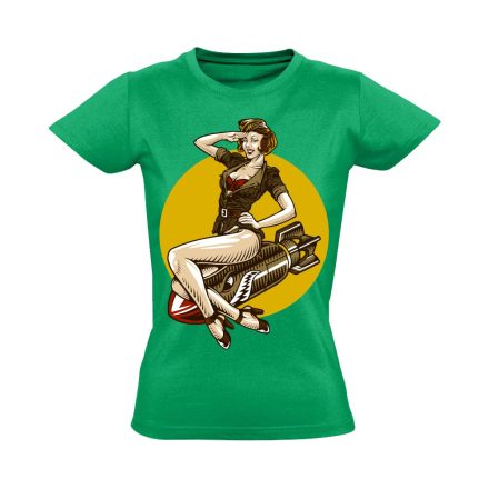 PinUp "bomba" USA női póló (zöld)